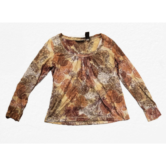 Axcess Tops - AXCESS Tan and Brown Long Sleeve Shirt
